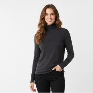 Joseph A. Turtleneck Sweater Silky Charcoal Size Small